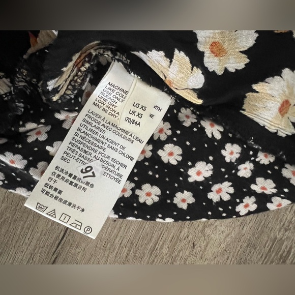 Free People Tigerlily Criss-cross Drawstring Midi Dress Black White Sz XS - Picture 9 of 9